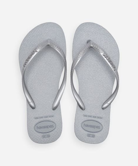 chinelo feminino havaianas slim gloss cinza