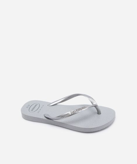 chinelo feminino havaianas slim gloss cinza