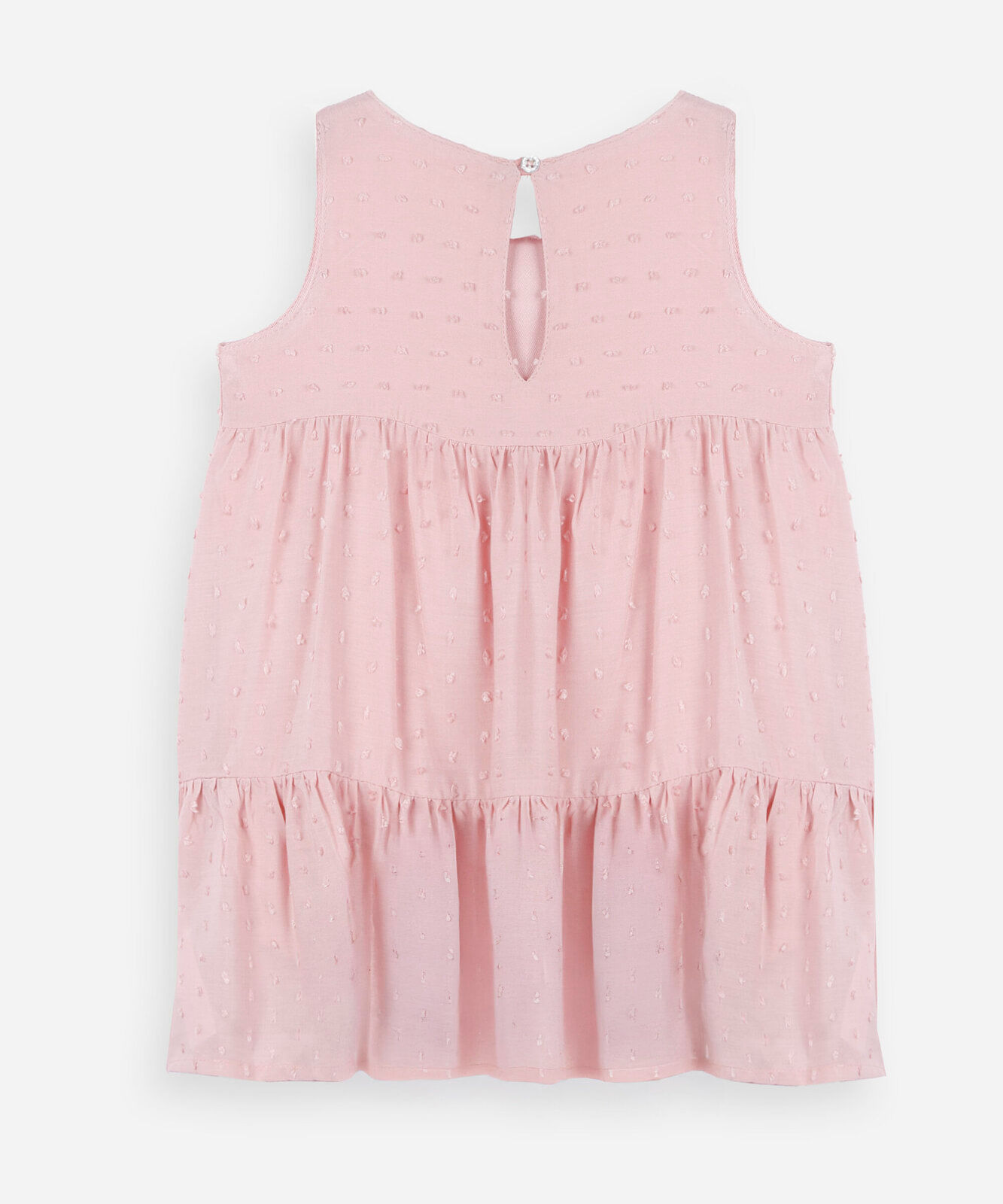 vestido infantil de viscose com recortes texturizado rosa