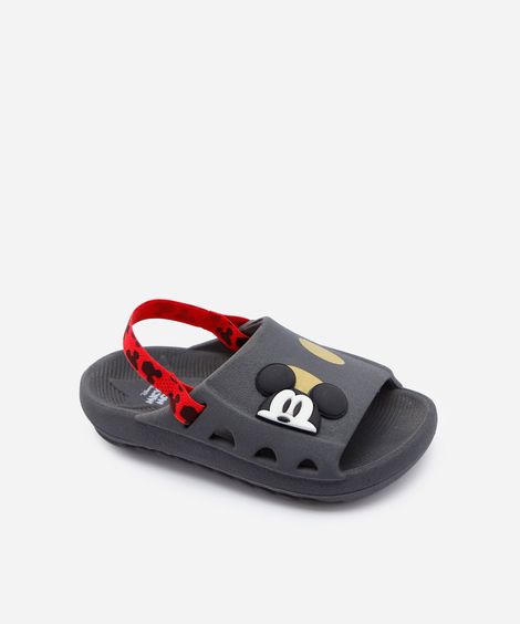 chinelo infantil slide mickey cinza