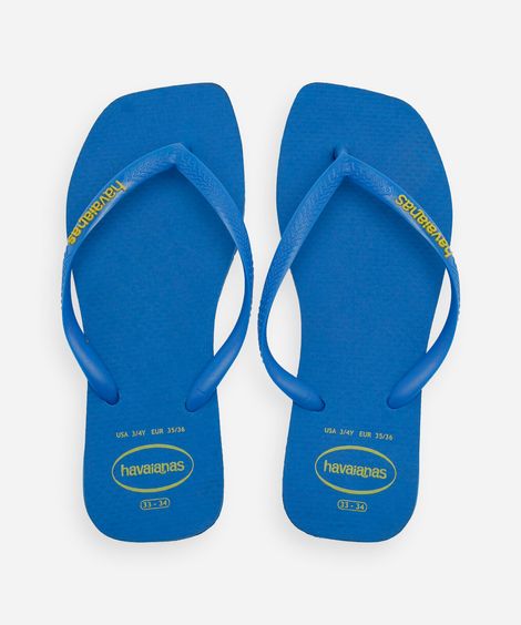 chinelo havaianas slim square azul
