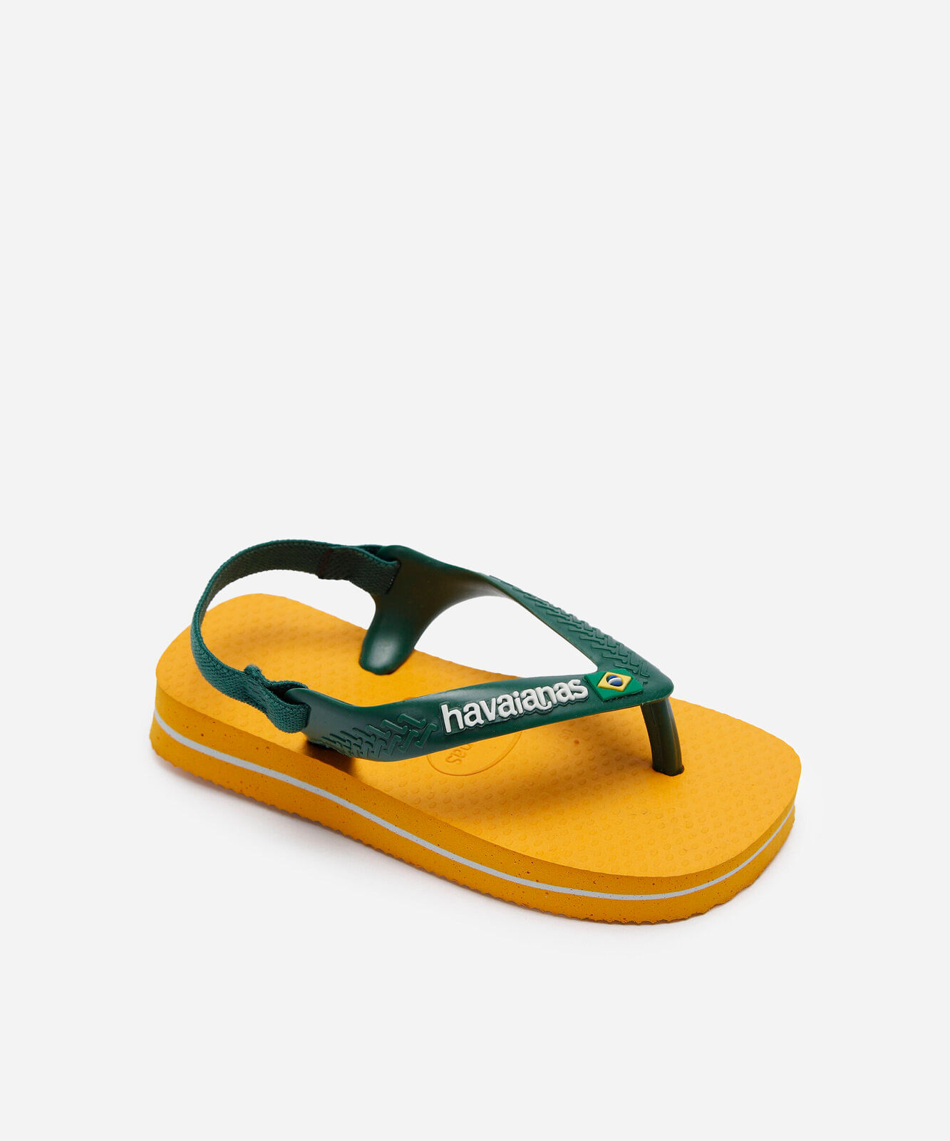 chinelo havaianas infantil com elástico amarelo