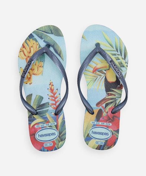 chinelo slim havaianas tropical colorido