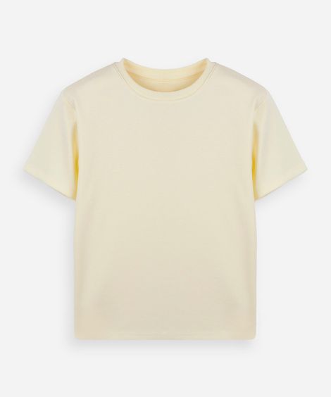 camiseta infantil de algodão peruano amarela