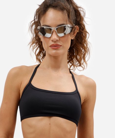 top frente única feminino esportivo preto