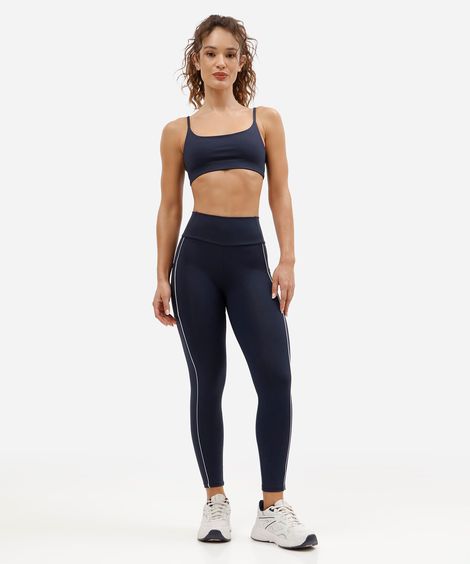calça legging com bolsos esportiva azul