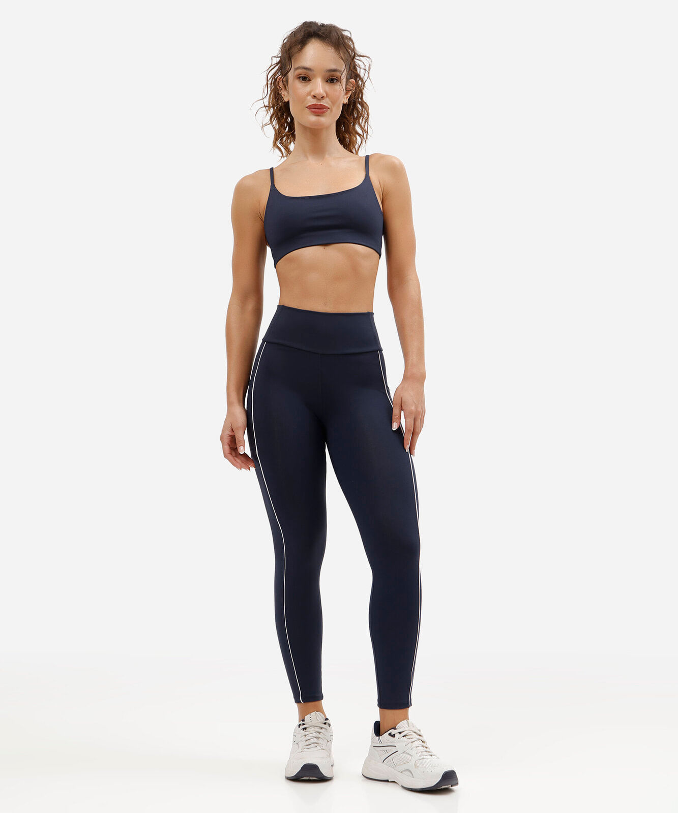 calça legging com bolsos esportiva azul