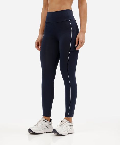 calça legging com bolsos esportiva azul