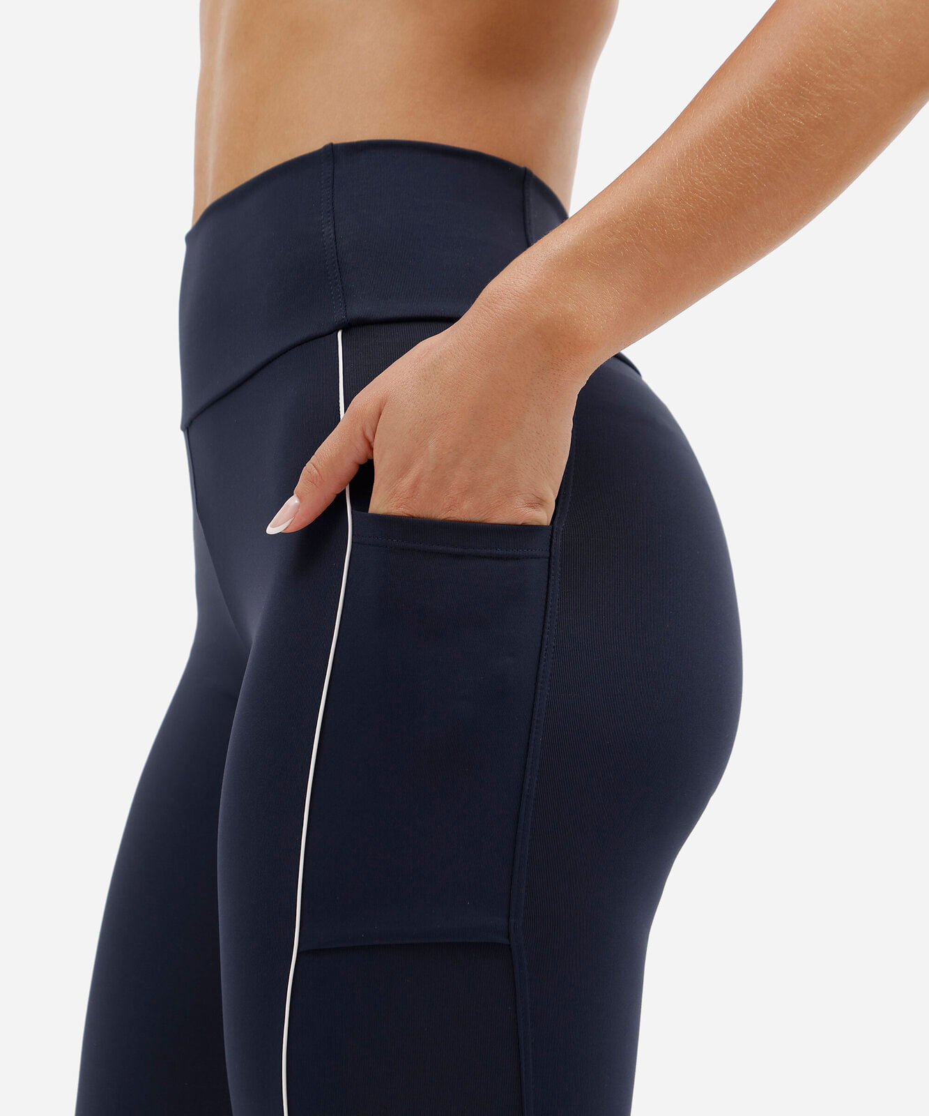calça legging com bolsos esportiva azul