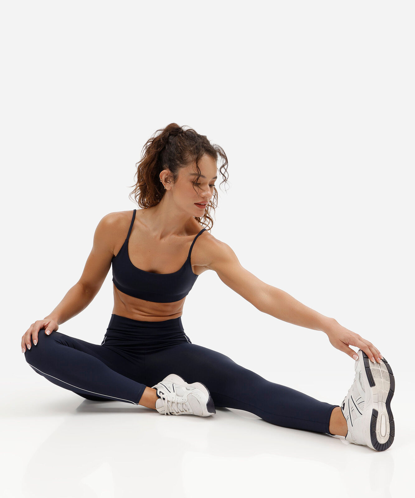 calça legging com bolsos esportiva azul