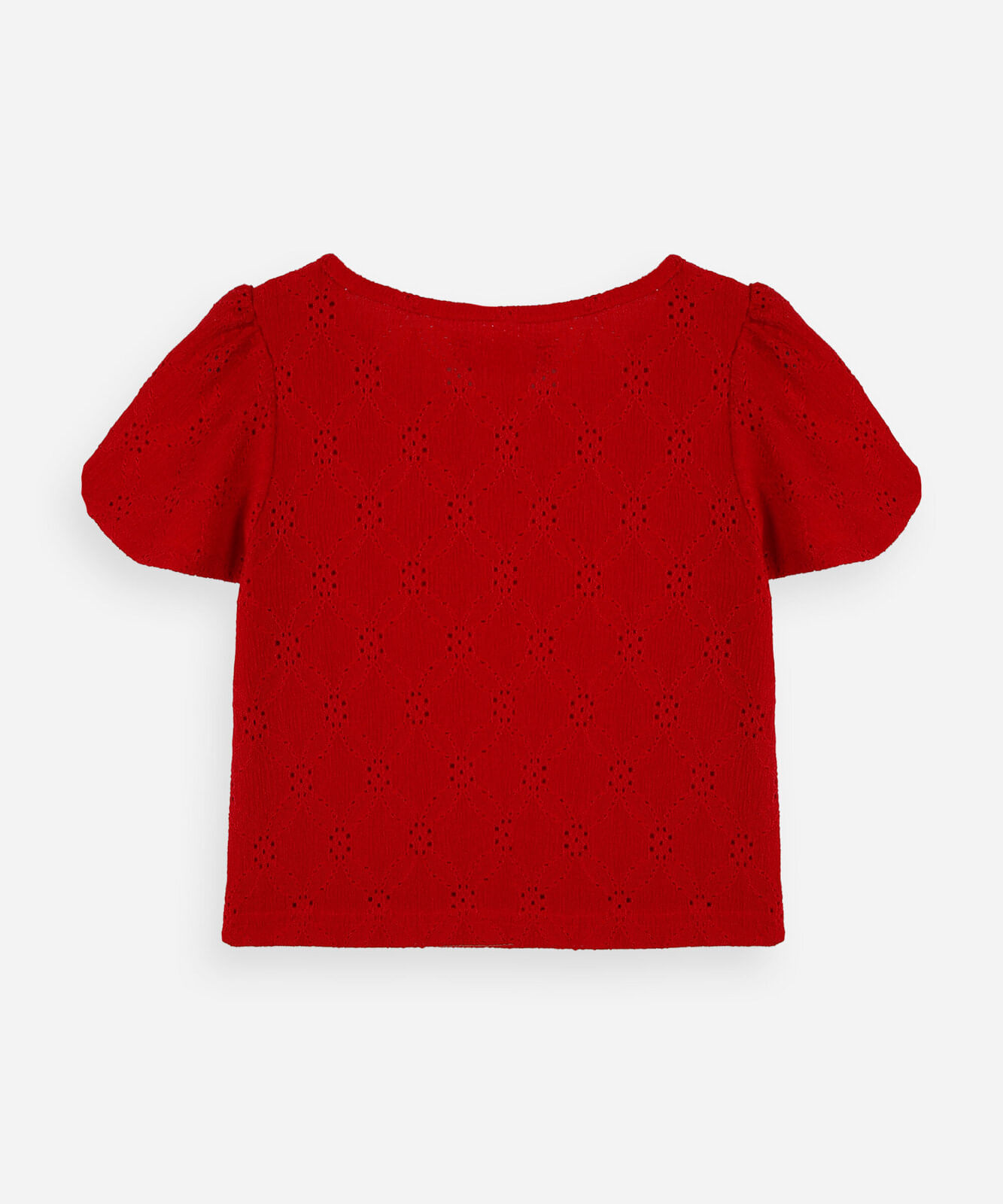 blusa infantil de laise manga curta vermelha