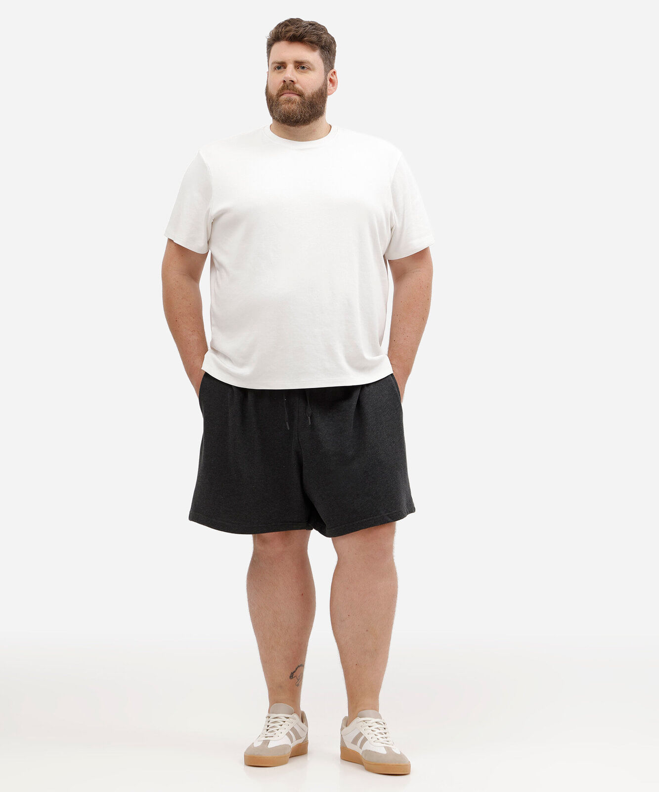 bermuda de moletom relaxed plus size masculina cinza