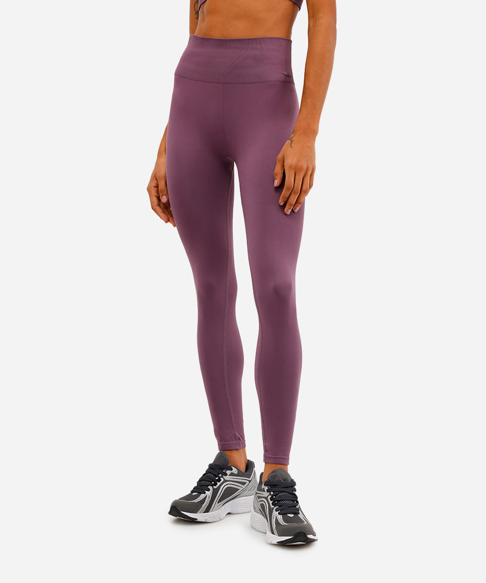 calça legging sem costura esportiva roxa