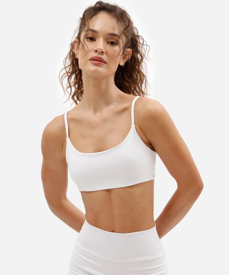 top esportivo feminino alça fina branco