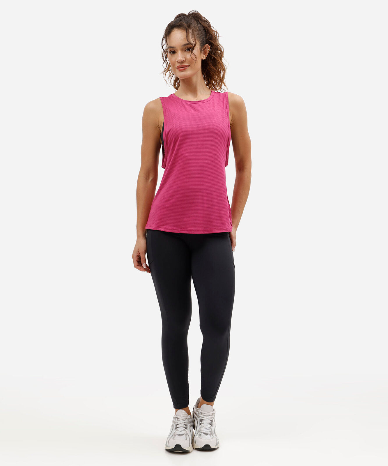 regata esportiva feminina texturizada rosa