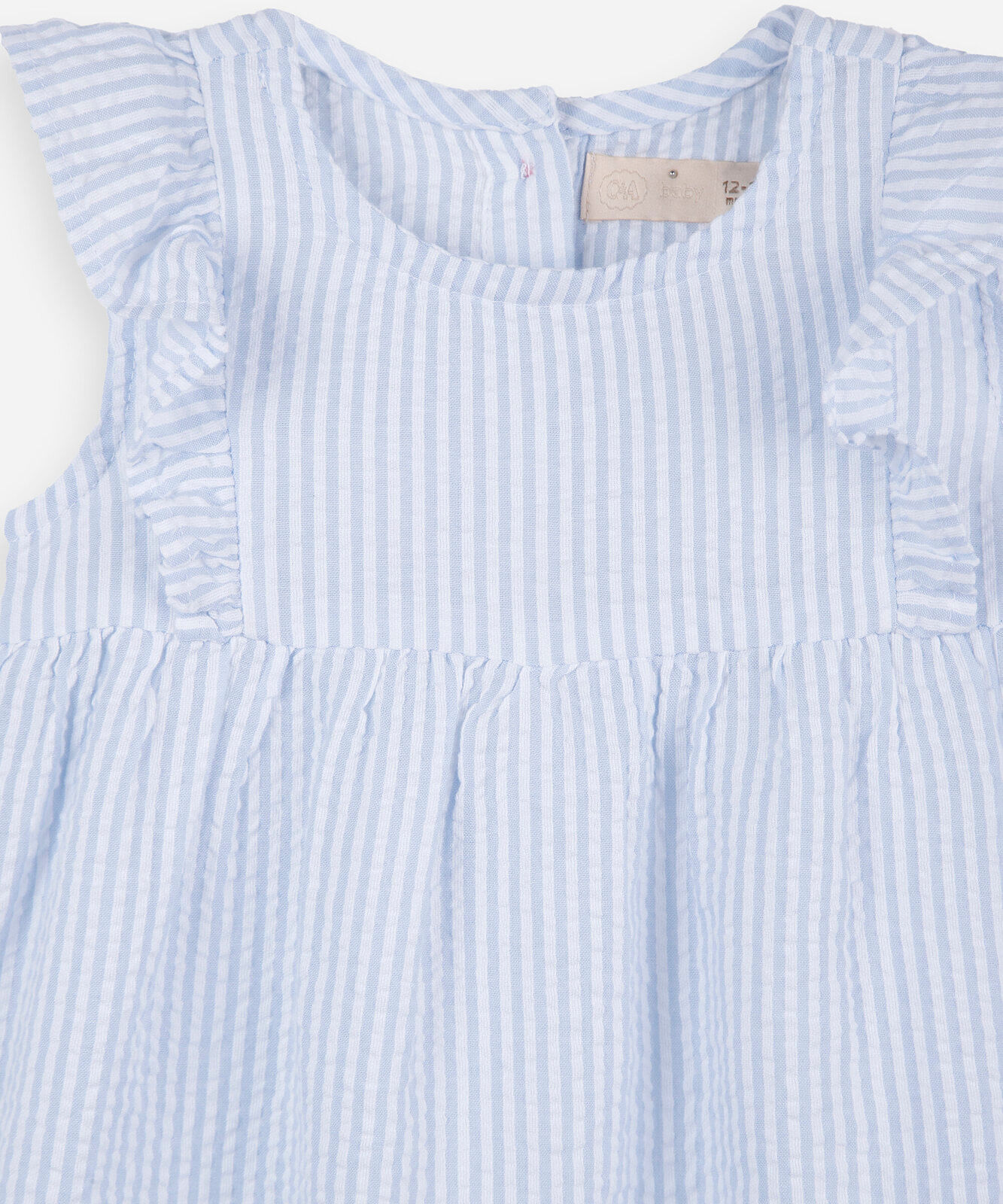 vestido infantil de algodão listrado azul