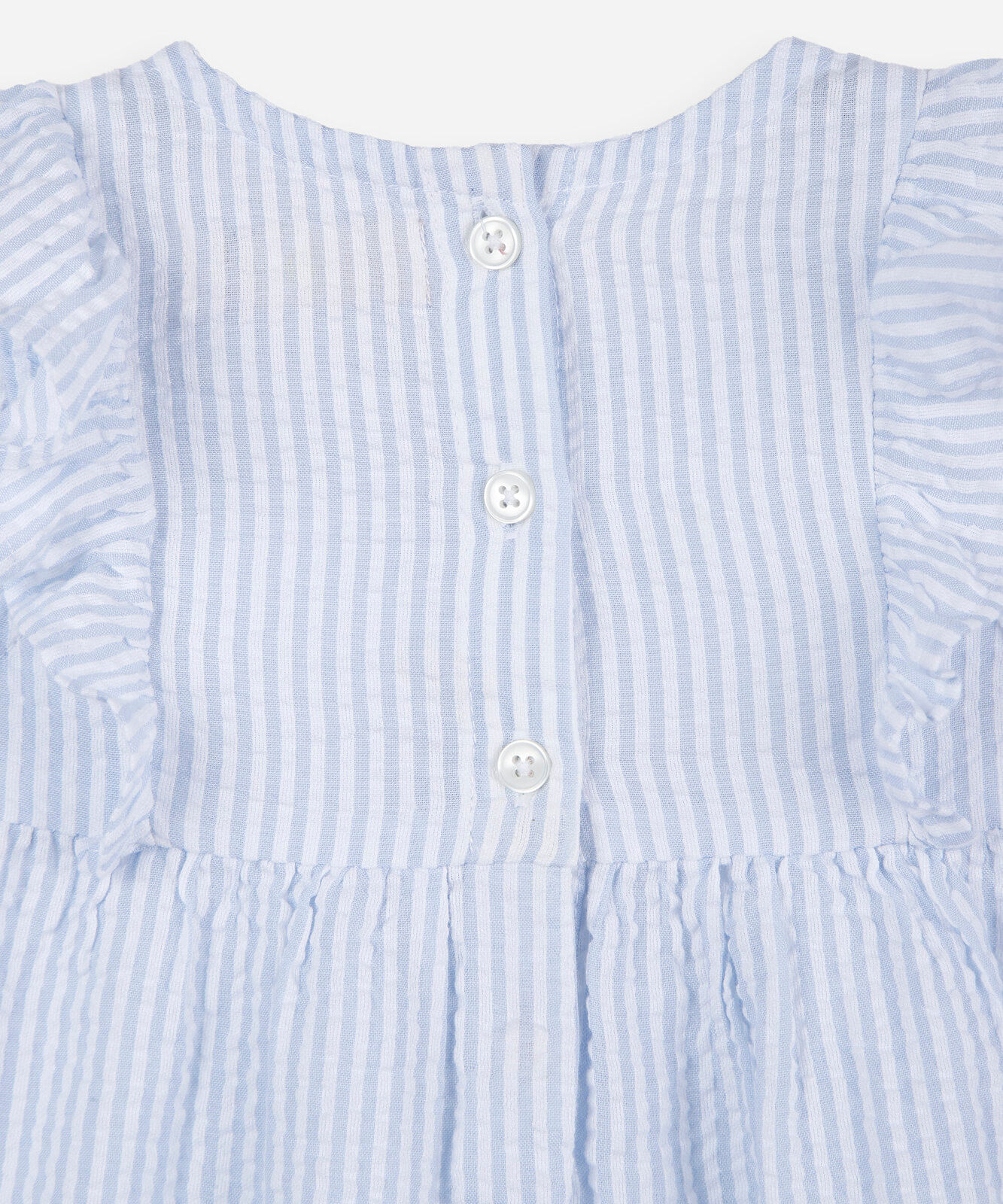 vestido infantil de algodão listrado azul