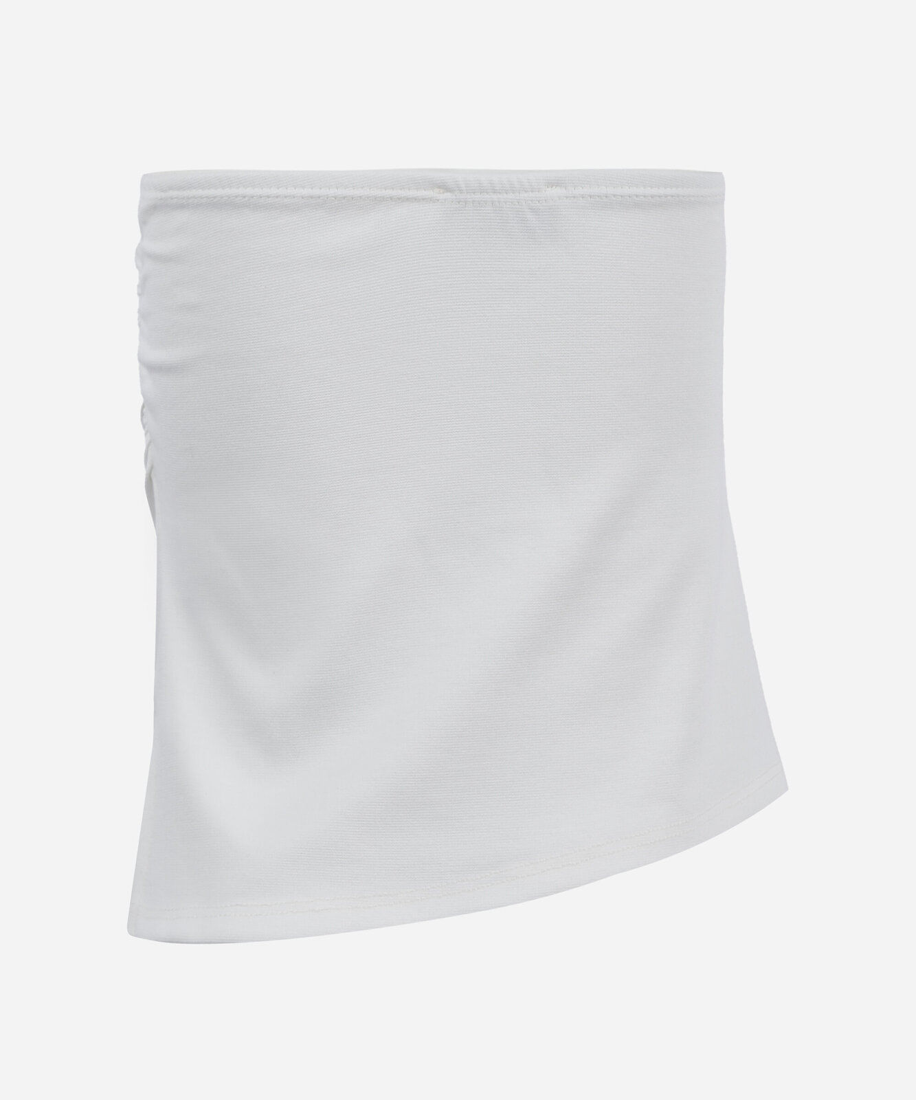 blusa juvenil com viscose sem alça franzida off white