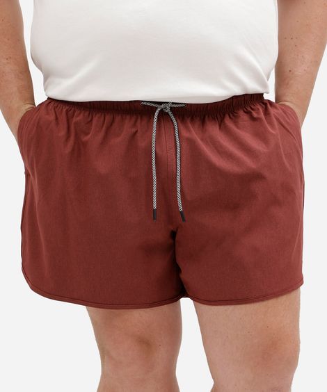 short masculino cós elástico plus size vinho