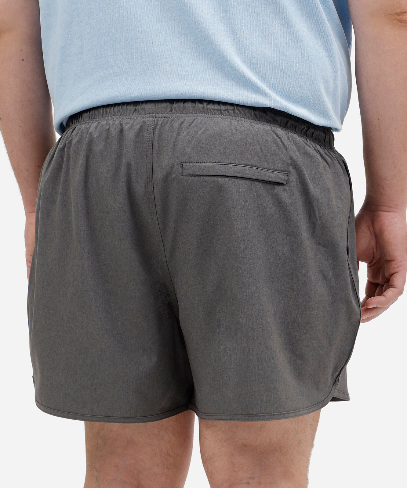 short masculino cós elástico plus size cinza