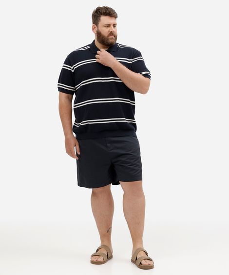 bermuda reta chino masculina de sarja plus size azul