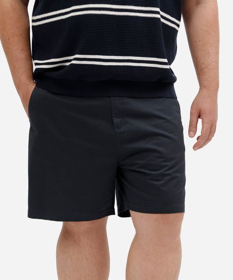 bermuda reta chino masculina de sarja plus size azul