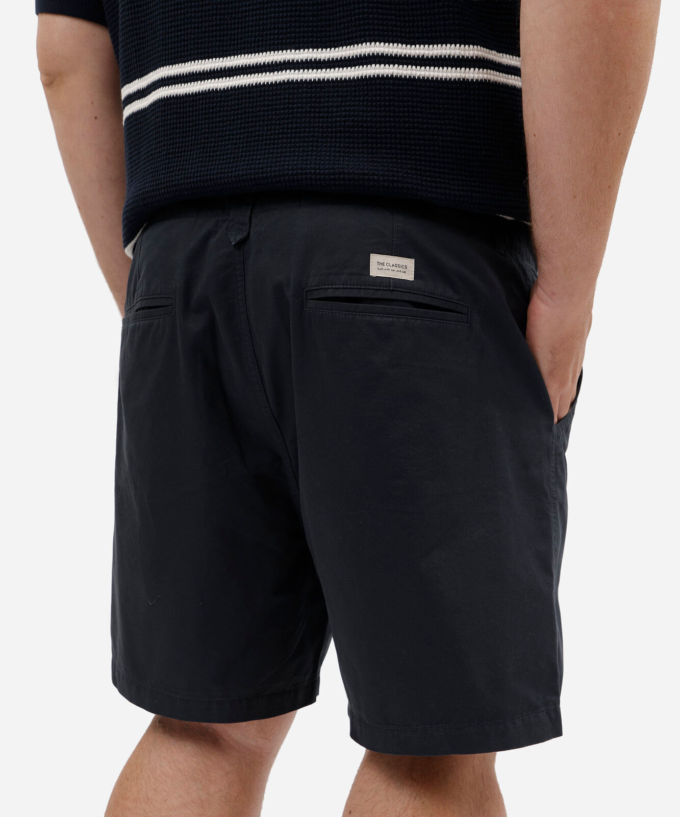 bermuda reta chino masculina de sarja plus size azul