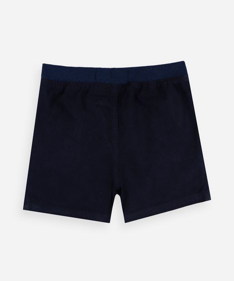 bermuda infantil de sarja cós elástico azul