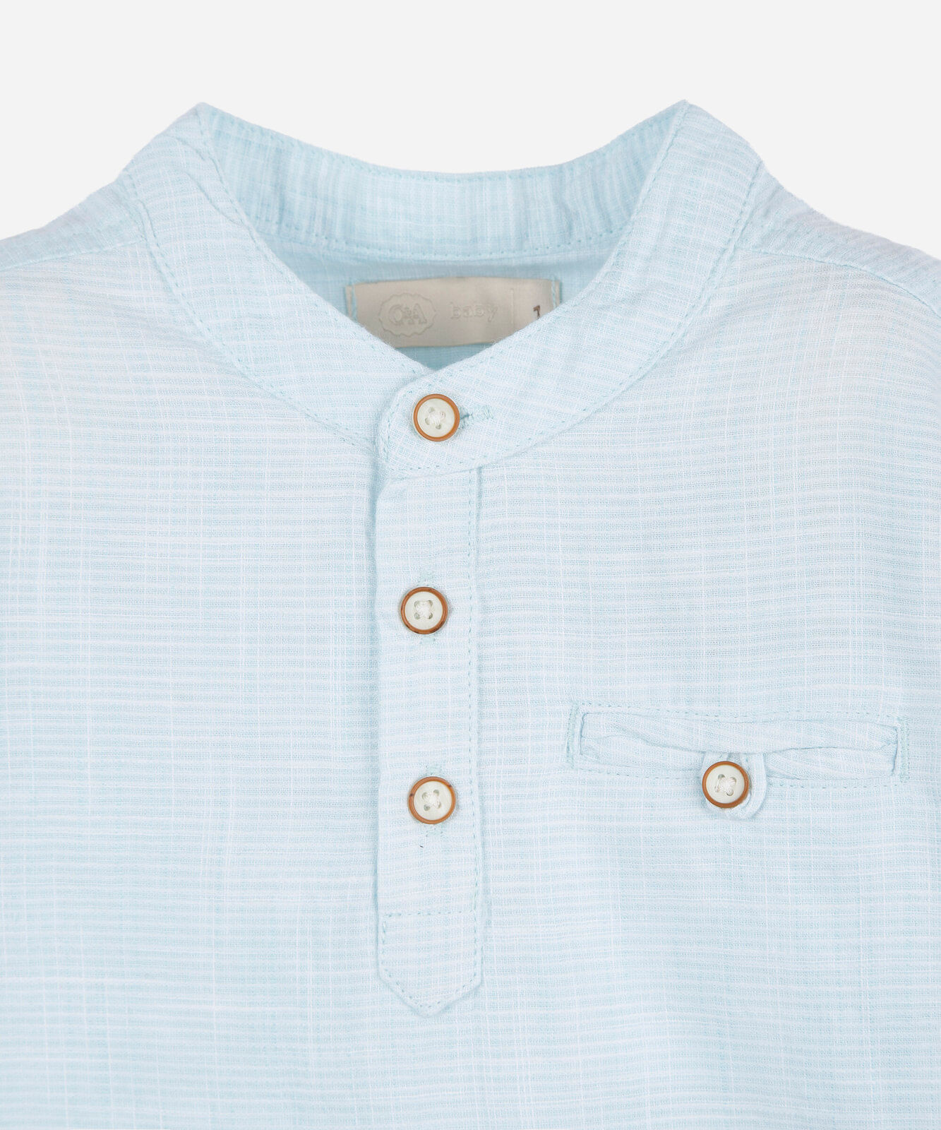 camisa infantil de algodão gola portuguesa manga curta azul
