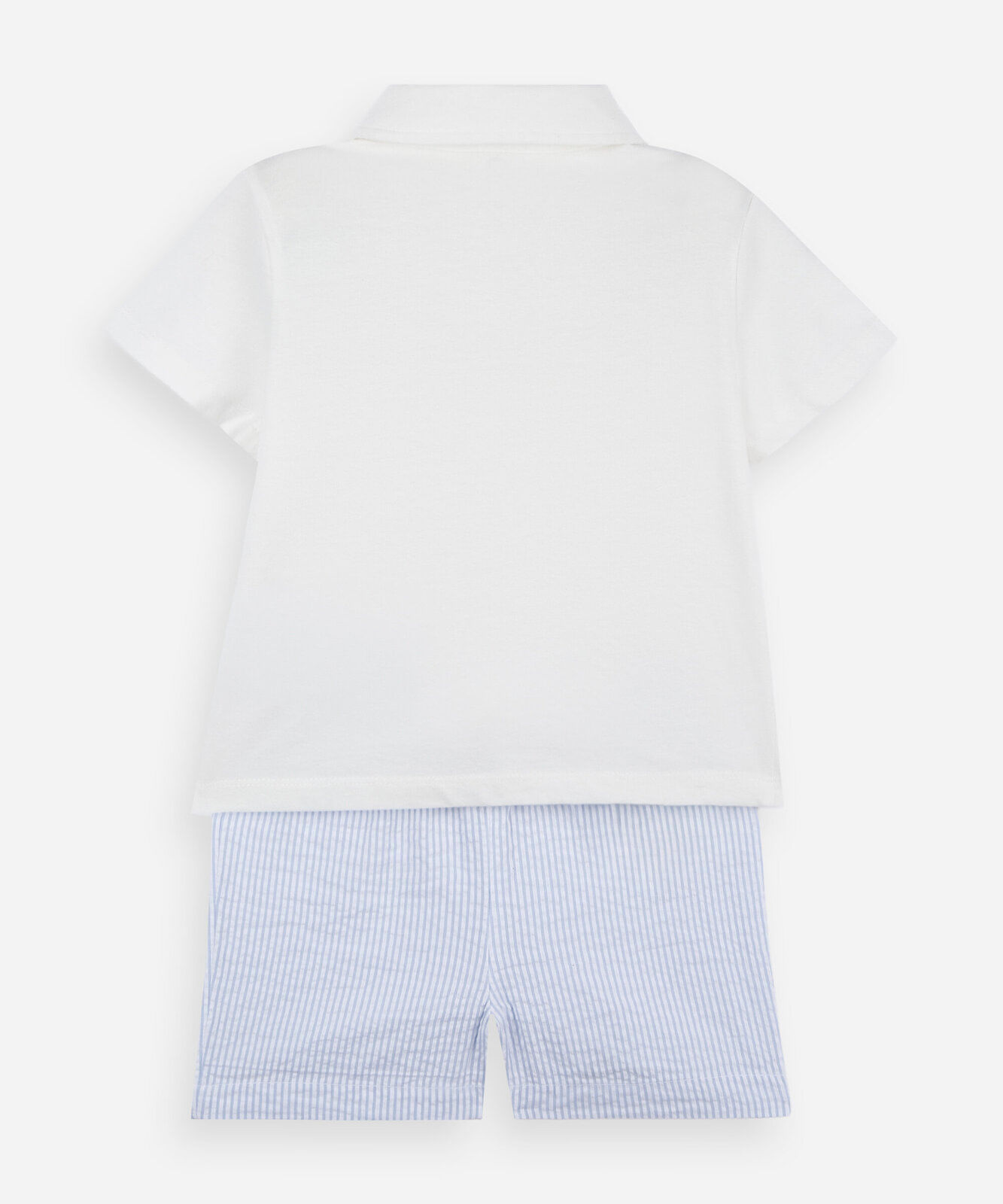 conjunto curto infantil de algodão listrado azul