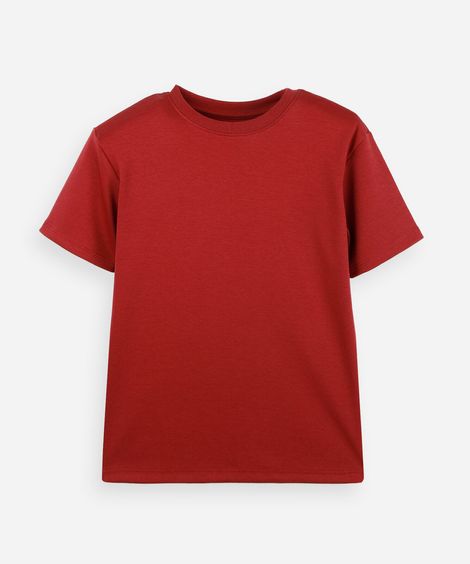 camiseta infantil de algodão peruano vermelha