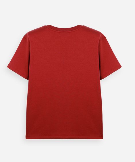 camiseta infantil de algodão peruano vermelha