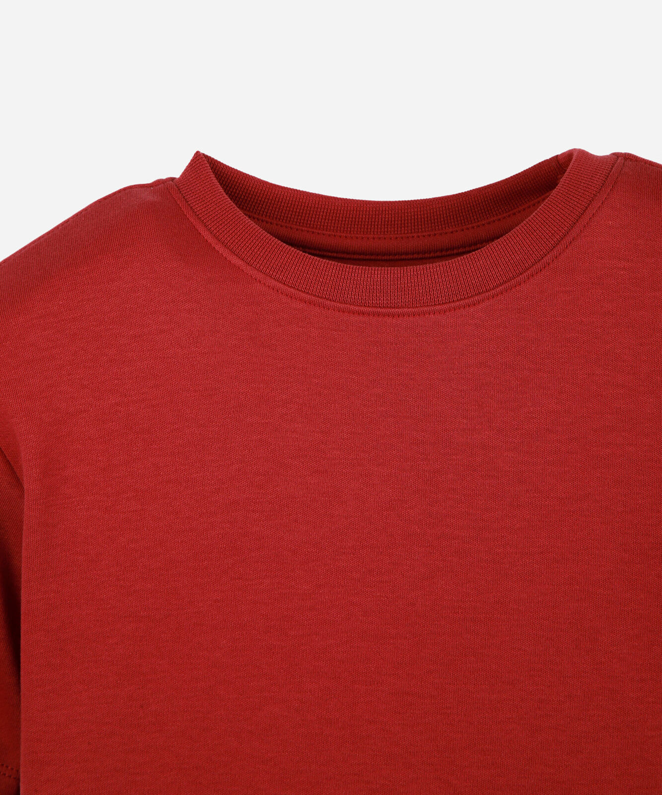 camiseta infantil de algodão peruano vermelha