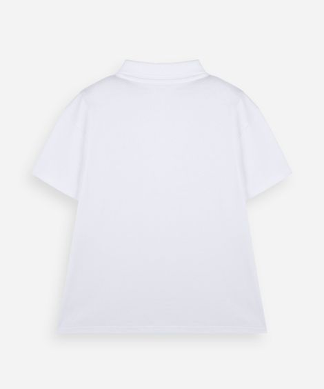 polo infantil de algodão peruano manga curta off white