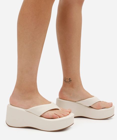 sandália feminina plataforma off white