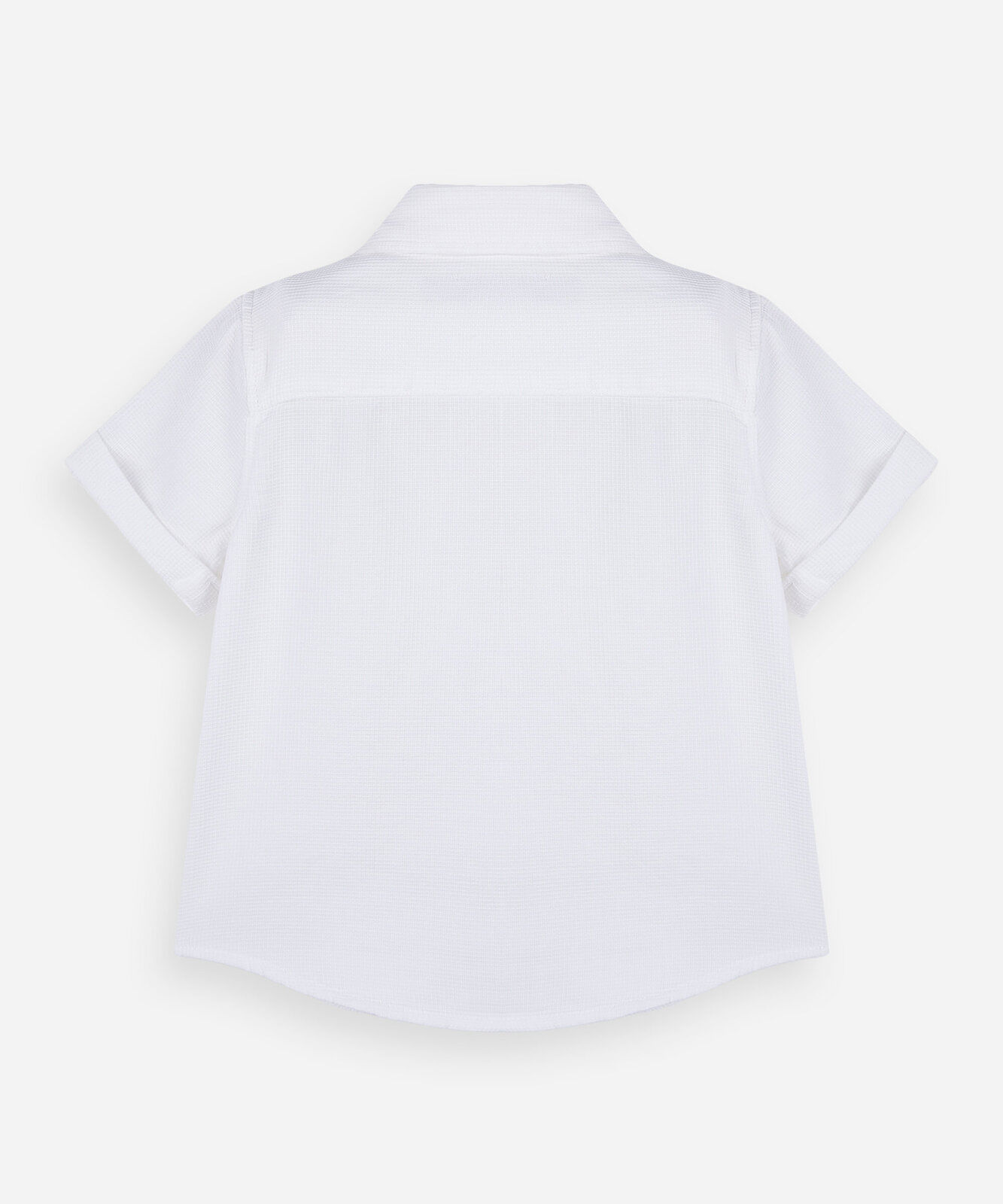 camisa infantil de algodão manga curta texturizada off white
