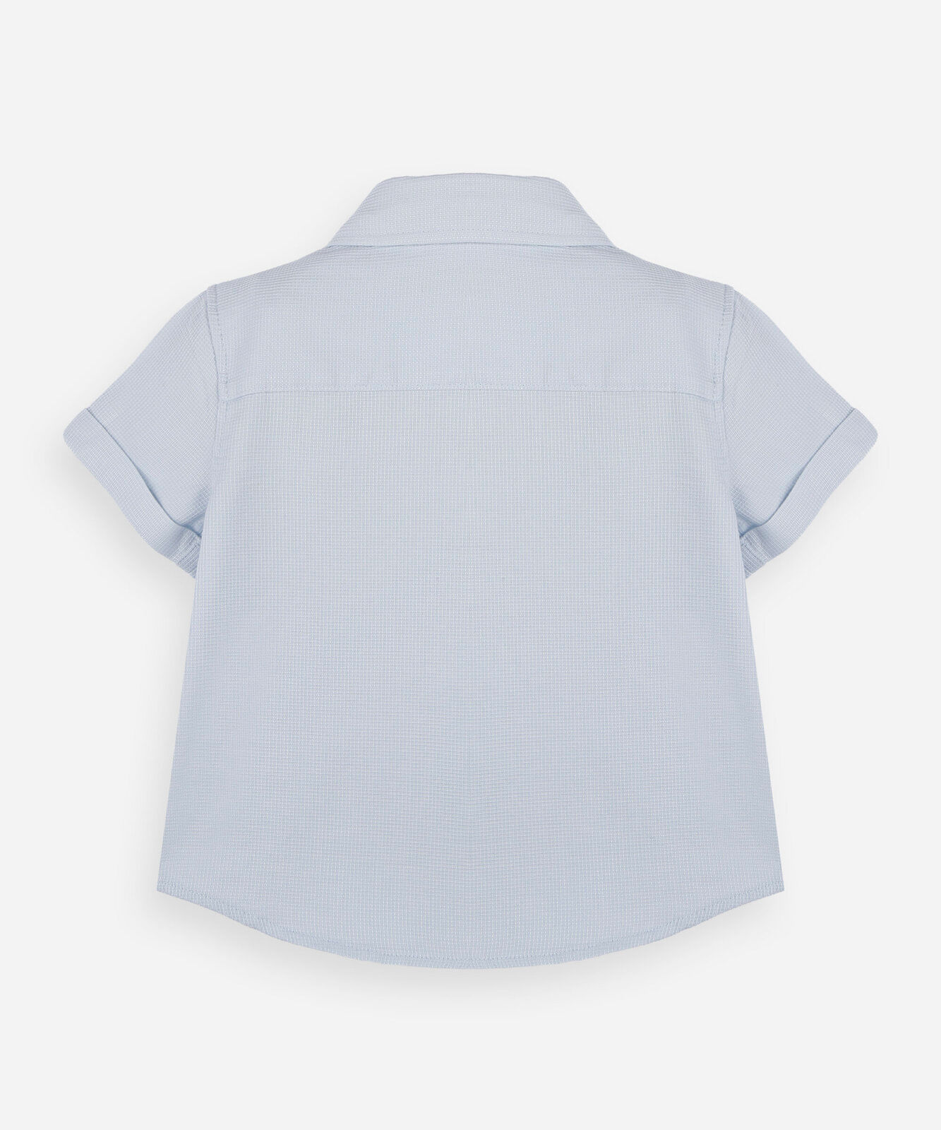 camisa infantil de algodão manga curta texturizada azul