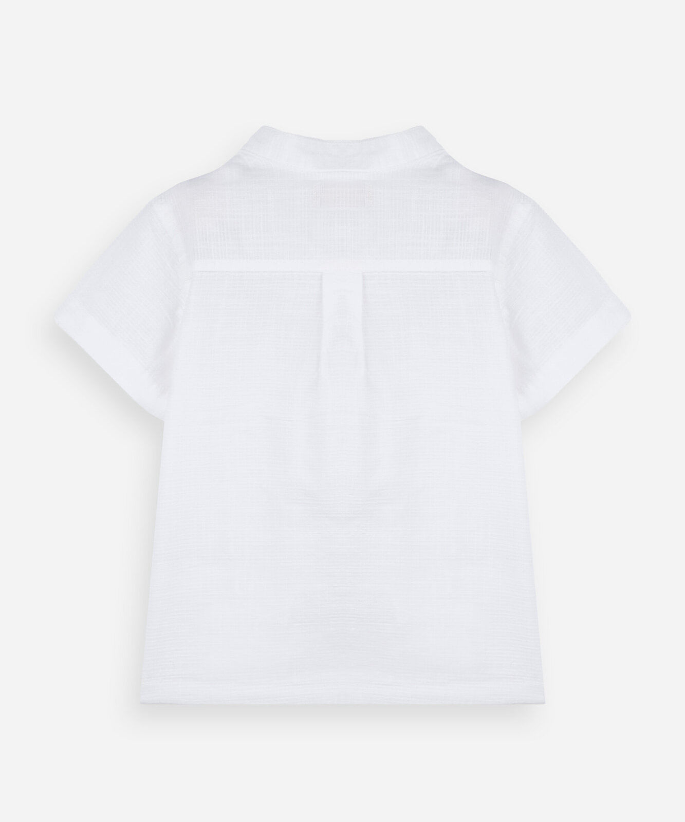 camisa infantil de algodão gola portuguesa manga curta  off white