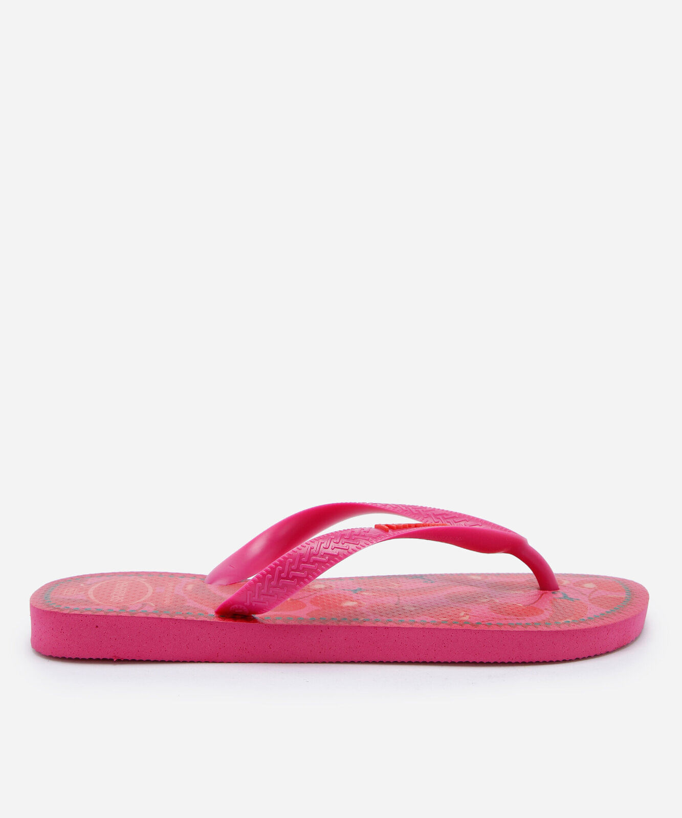chinelo feminino havaianas top fresh mood estampado rosa