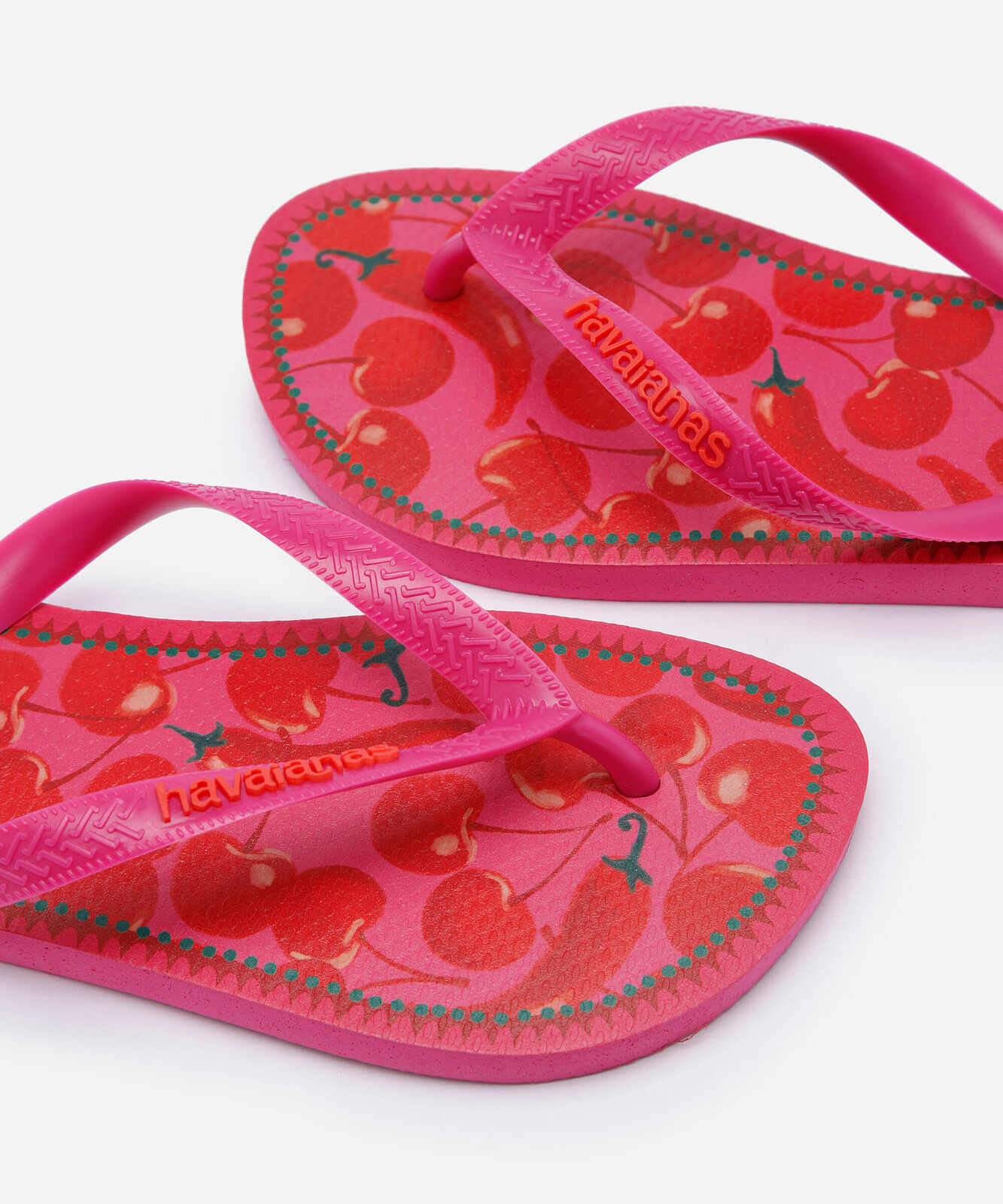 chinelo feminino havaianas top fresh mood estampado rosa