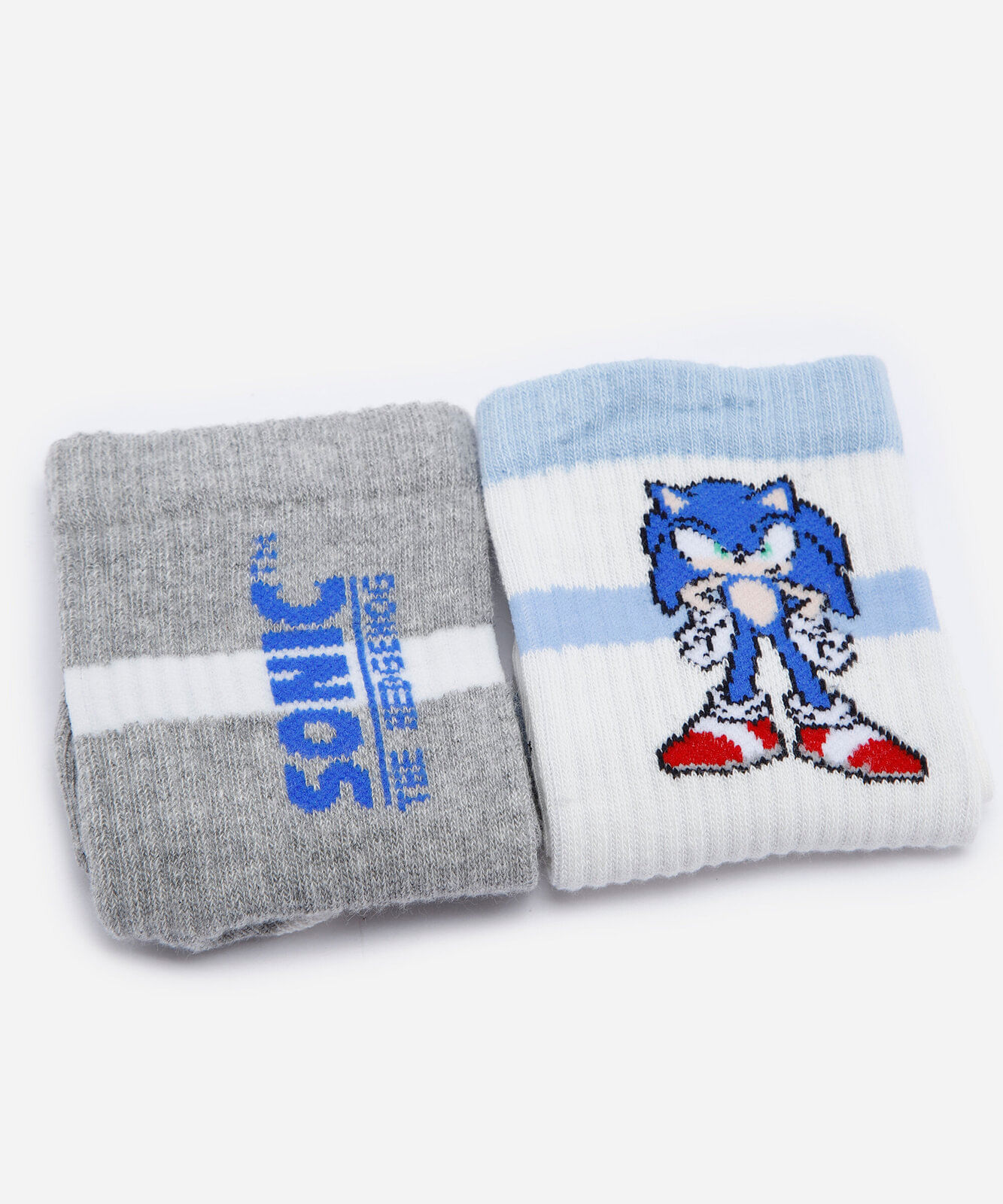 kit de 2 meias cano médio infantil sonic colorida