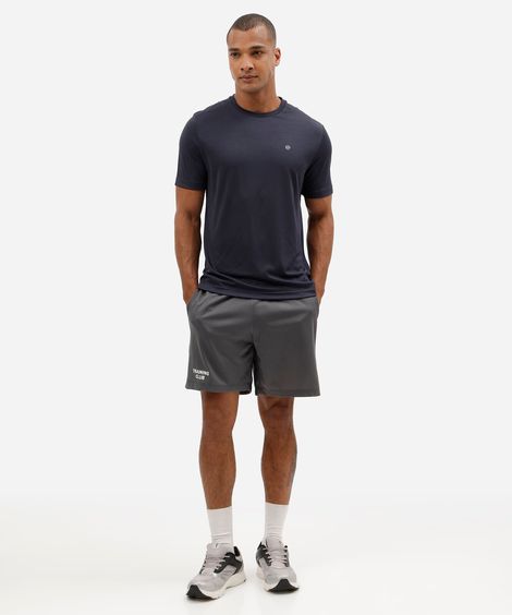 bermuda esportiva masculina com bolsos cinza