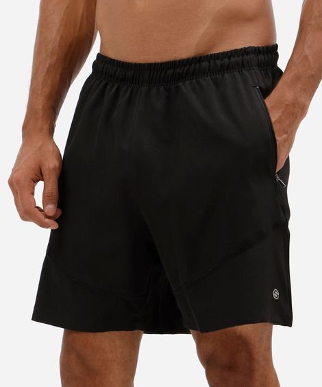 bermuda esportiva masculina com recorte preta