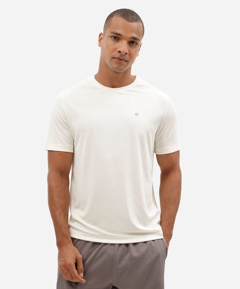 camiseta esportiva masculina manga curta off white