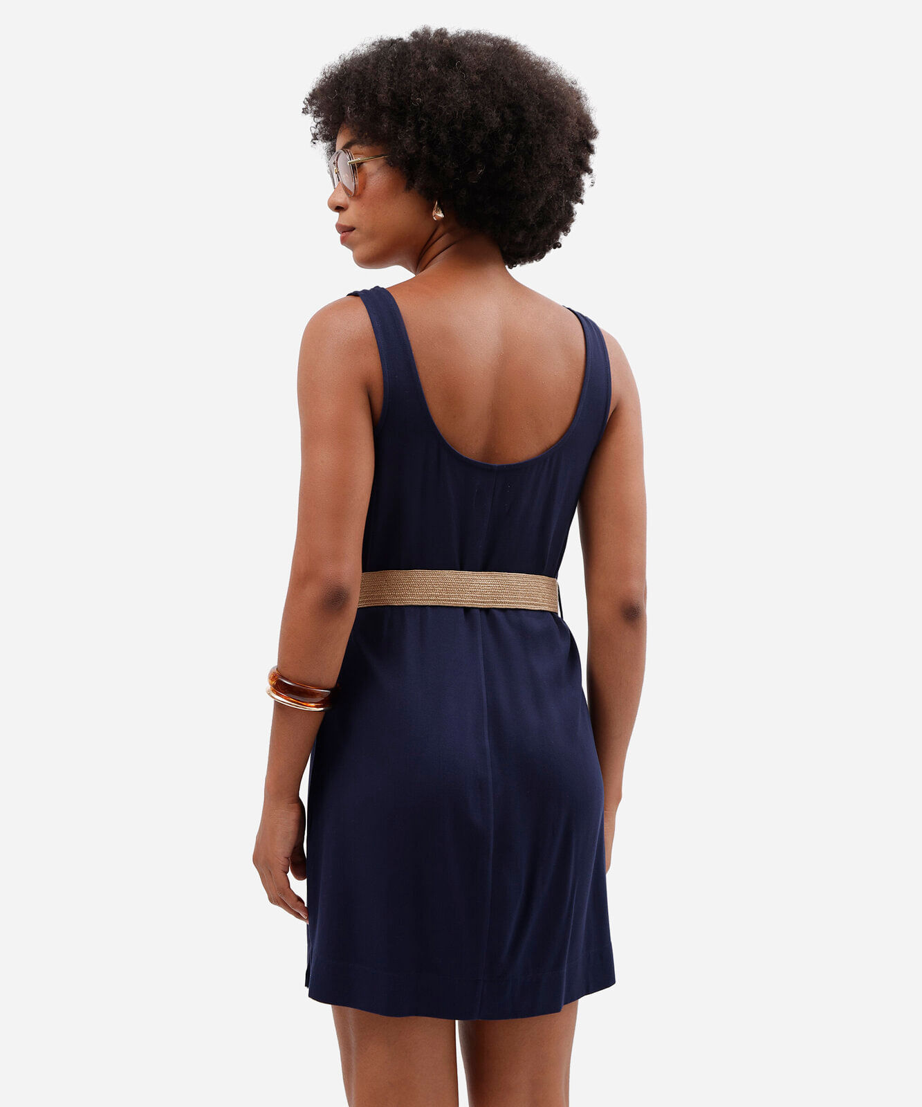 vestido regata curto feminino de viscose piquet azul