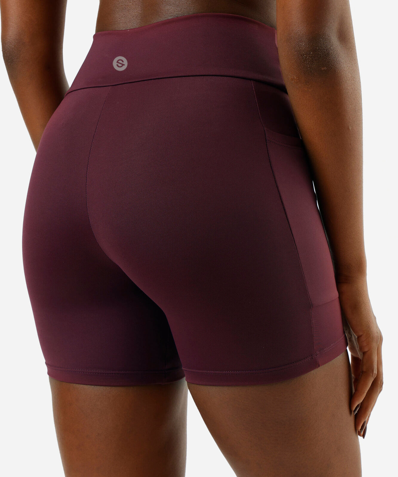 bermuda esportiva cós largo com bolso lateral  - vinho escuro