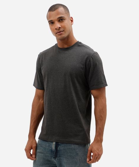 camiseta masculina com algodão manga curta básica cinza