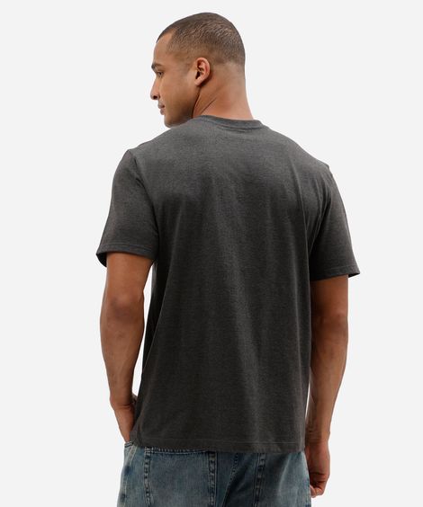 camiseta masculina com algodão manga curta básica cinza