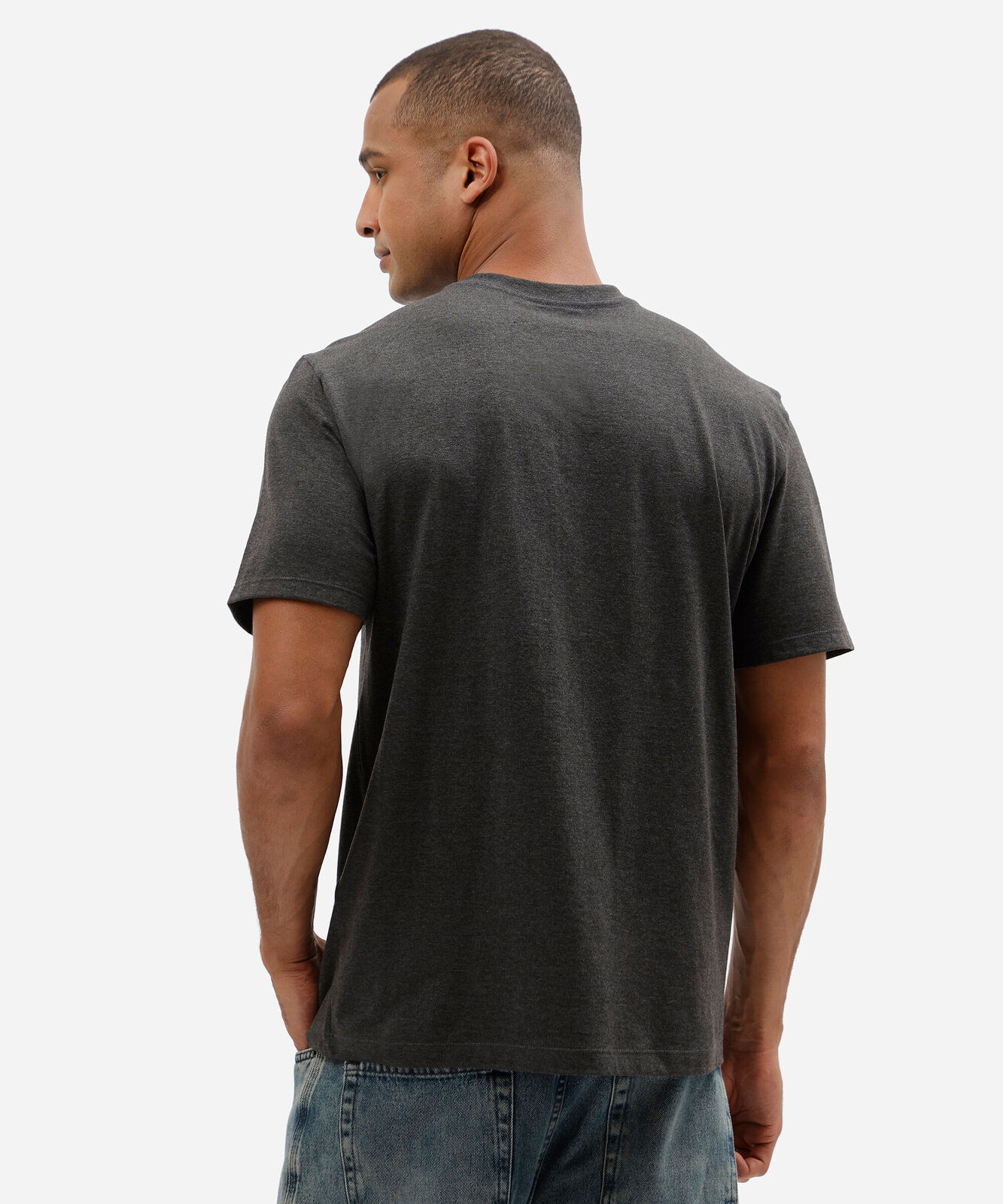 camiseta masculina com algodão manga curta básica cinza