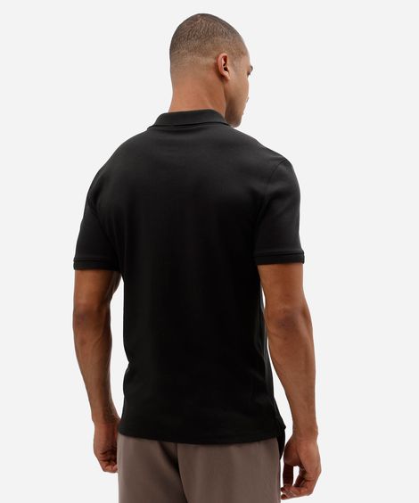 polo masculina de algodão peruano manga curta preta